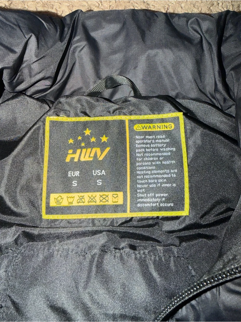 HWV Men's Black Puffer Vest - Lightweight Heated Vest with Pockets for Batteries